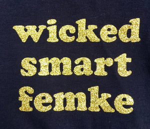 wicked smart femke black t-shirt, postage included
