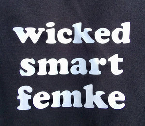 wicked smart femke black t-shirt, postage included